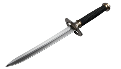 Realistic sword isolated on white.