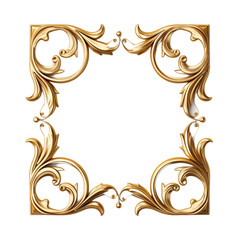 Vintage Frame isolated on transparent, Generative AI