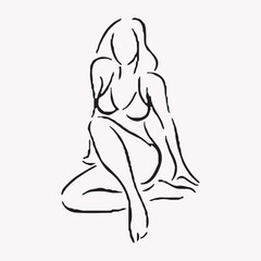 Free vector hand drawn sexy girl illustration.