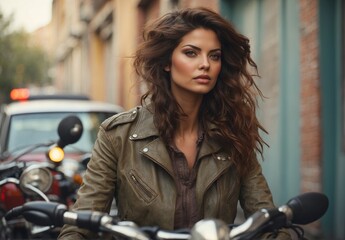 woman on motorcycle