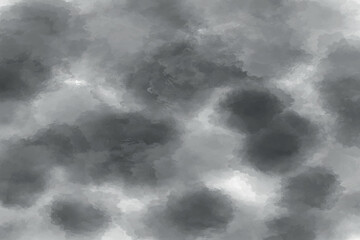 Faded stained black watercolor splatter background with marbled dark gray cracks and wrinkled creases on old grainy paper in abstract painted vintage illustration.