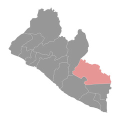 Grand Gedeh map, administrative division of Liberia. Vector illustration.