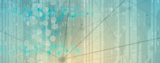 Abstract Artificial intelligence. Cloud computing. Machine learning. Technology web background. Virtual concept futuristic background