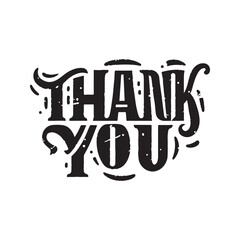 Thank you slogan lettering calligraphy logo t shirt vector illustration