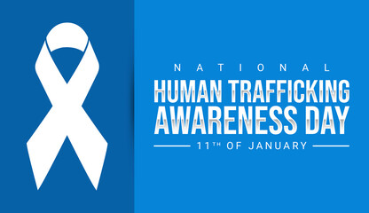 National human trafficking awareness day on 11th of January. Support, crime, freedom, awareness and prevention concept