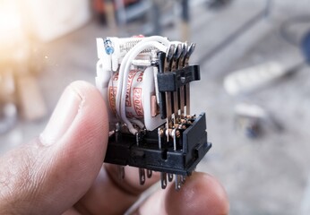 Detail of Contact magnetic Relay low voltage, electrical component of magnetic relay.