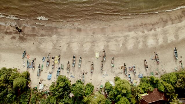 Aerial view of the beach in Goa, India.