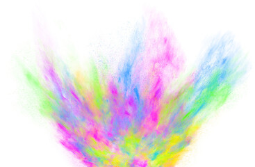 explosion of transparent colored powder