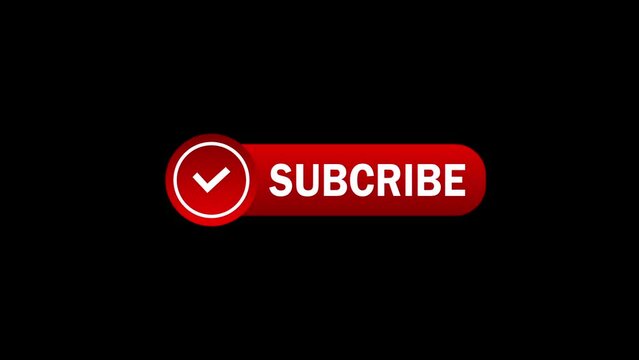 subscribe icon animation. a close up of a red subscribe button on a black background