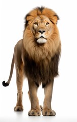 Fototapeta premium Lion standing isolated on a white background.