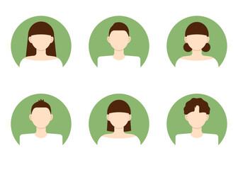 Different people on avatars. Different women and men. Vector illustration