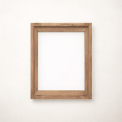 壁に木製フレームの写真のモックアップ。木製の額縁をモックアップします。影付きの水平方向の境界線。背景の壁に空のフォト フレーム。デザインの境界線は、ポスターと絵画の画像を印刷します。ベクター
