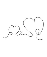 heart one line art, vector best line icon.