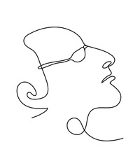 man one line art, vector best line icon.