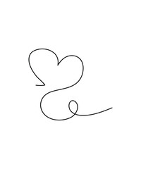 heart one line art, vector best line icon.