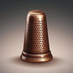 An essential for any tailor, this bronze thimble combines functionality with an artistic touch