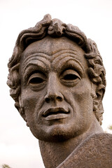 Fototapeta na wymiar Bust of Simon Bolivar in Parque 21 de Abril, Riobamba, Ecuador