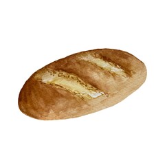 Loaf challah brown beige a watercolor illustration