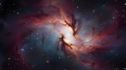 Obraz premium Colorful space galaxy cloud nebula. Stary night cosmos. Universe science astronomy. Supernova background wallpaper, Generative AI 