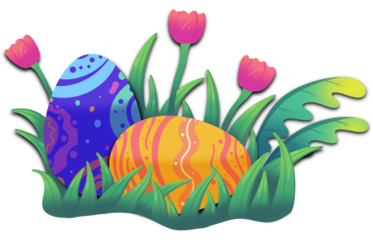Easter egg with Springtime 
