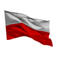 White and red flag transparent