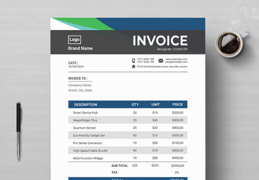 Modern Editable Invoice