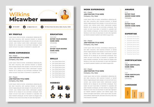 Modern Resume Template Design Layout