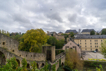 Fototapeta na wymiar View near the abby called Neimenster in the city Luxembourg