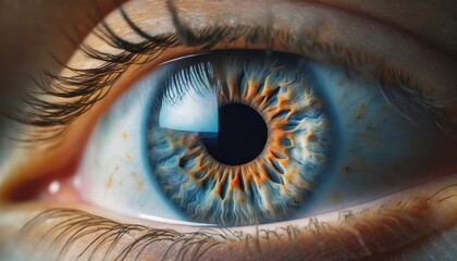 Closeup of Human Eye - Beautiful Iris and Patterns - Biology - Concept of Eye Laser Surgery - LASIK...