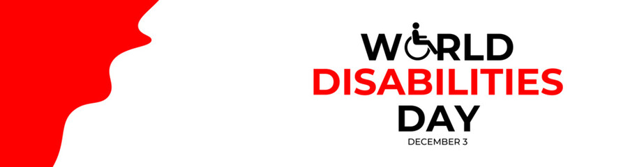 International day of disabled persons is celebrated every year on december 3. World disabilities day. suit for banner, cover, flyer, website, greeting card, poster with background. Vector illustration