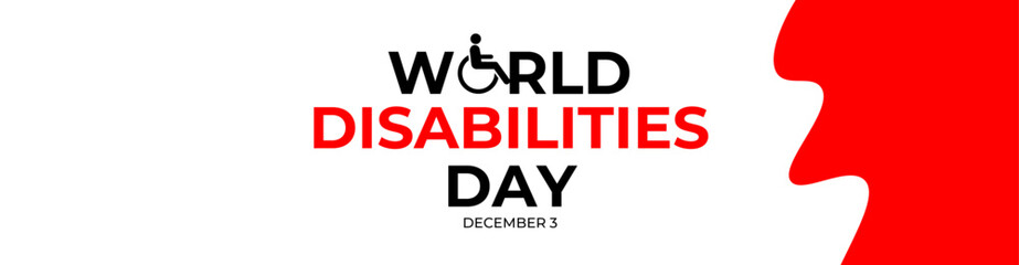 International day of disabled persons is celebrated every year on december 3. World disabilities day. suit for banner, cover, flyer, website, greeting card, poster with background. Vector illustration - obrazy, fototapety, plakaty