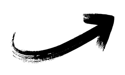 Hand draw  brush stroke arrows on transparent background