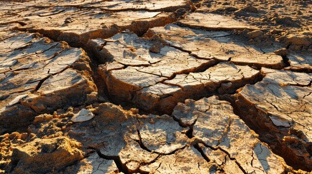 Cracked desert ground texture with dry earth and fissures.