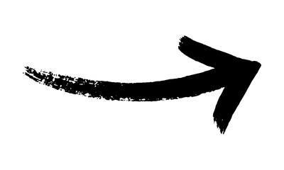 Hand draw  brush stroke arrows on transparent background