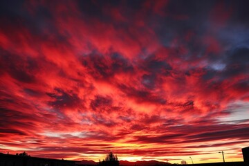 Fototapeta premium Vibrant Sky with Red and Blue Tones