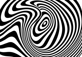 black and white spiral circle, flat style background