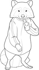 Racoon Teacher Whistle Physical education Animal Vector Graphic Art Illustration