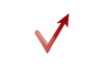 Red arrow on transparent background. Generated by AI.