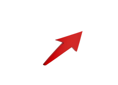 Red arrow on transparent background. Generated by AI.