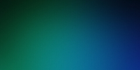 Noisy blue green abstract background. Colorful gradient. Holographic blurred grainy gradient banner background texture.