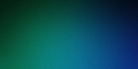 Noisy blue green abstract background. Colorful gradient. Holographic blurred grainy gradient banner background texture.