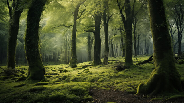 View Rainforest Background for International Day of Forests. The mystical nature of the rainforest. - Powered by Adobe