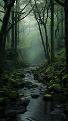 Fototapeta premium View Rainforest Background for International Day of Forests. The mystical nature of the rainforest. 