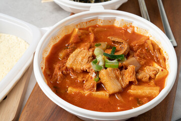 Kimchi stew, meat, ham, spam, kimchi, stew, Korean