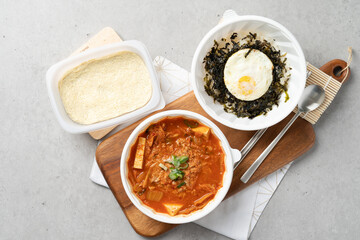 Kimchi stew, meat, ham, spam, kimchi, stew, Korean