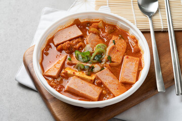 Kimchi stew, meat, ham, spam, kimchi, stew, Korean - obrazy, fototapety, plakaty