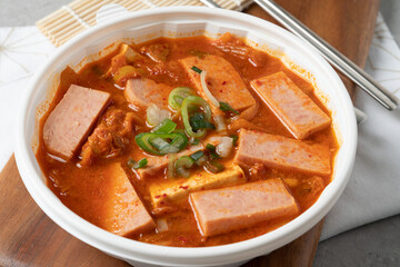 Kimchi stew, meat, ham, spam, kimchi, stew, Korean