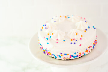 Obraz na płótnie Canvas Birthday cake with funfetti sprinkles