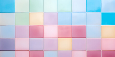 Beautiful background with small pastel rainbow colored rectangular tiles