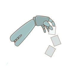 Artificial intelligence  hand draw with a brush. Vector flat isolated illustration.